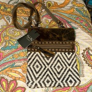 Myra Bag Brown and Black Crossbody Bag